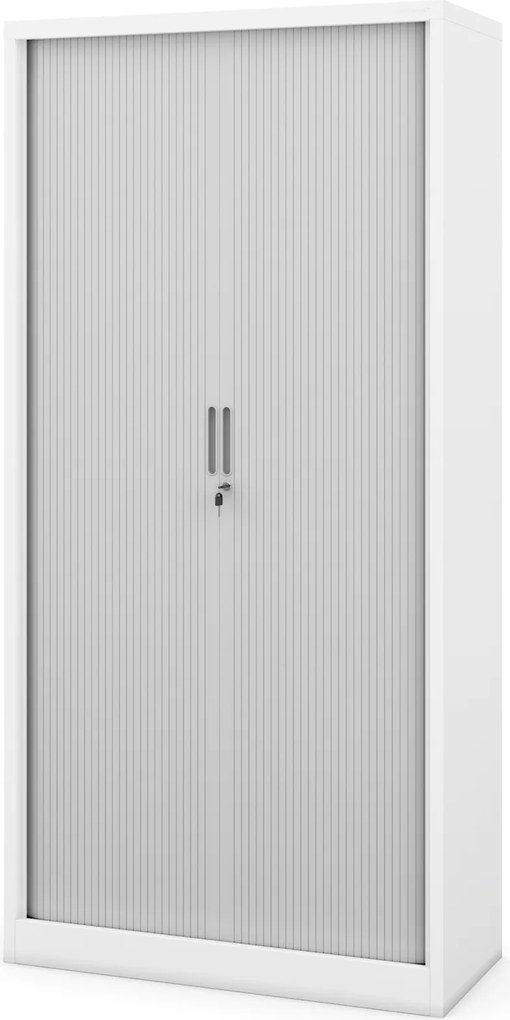 Szafa biurowa na akta z roletą Damian 90x45x185 cm szary/biały