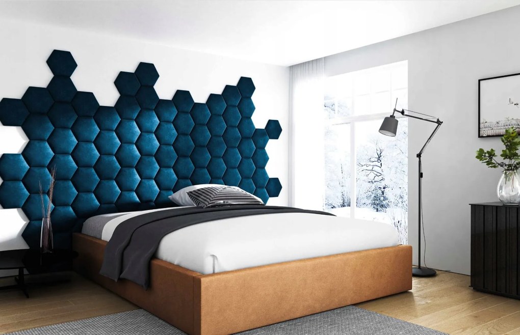 Panel Ścienny Tapicerowany Heksagon M Plaster Miodu