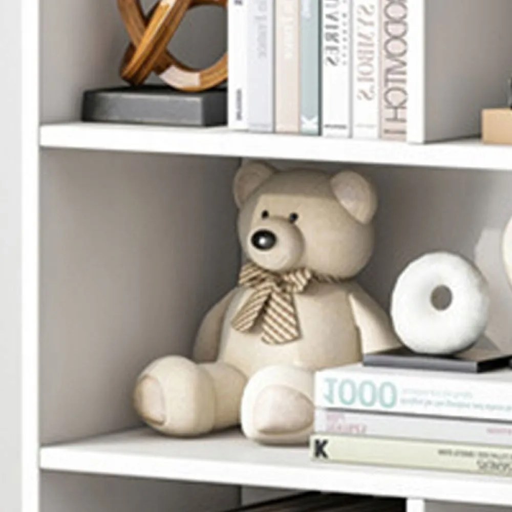 Biały otwarty regał z 6 półkami - 100x24x104 cm, skandynawski styl nowoczesny