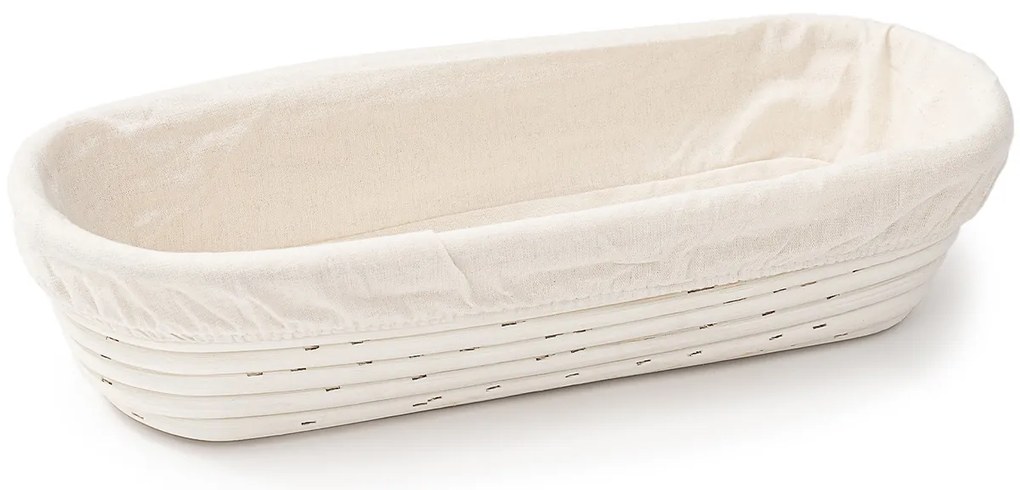 HOME ELEMENTS Owalny koszyk z wkładem z tkaniny, 35 x 14 cm x 7,5 cm, L