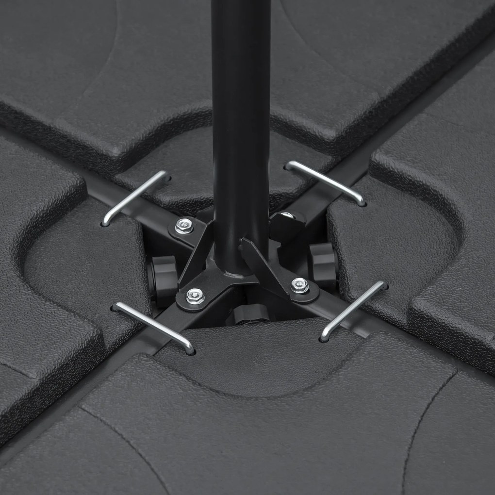 Outsunny płyty obciążnikowe do parasola 104x104x75 cm odporne na warunki atmosferyczne czarne nadające się do wypełnienia | Aosom PL