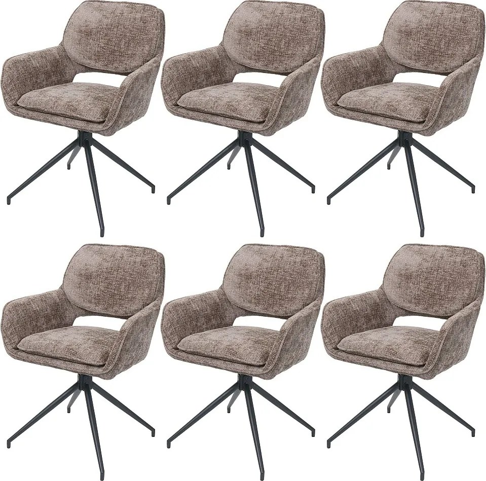 Krzesło do jadalni MCW-N74 (zestaw 6 sztuk),  brązowy