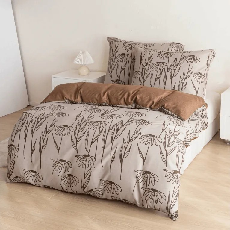 PrzytulneMieszkanie.pl PrzytulneMieszkanie.pl Pościel z mikroflanelu MINARO beżowa Rozmiar pościeli: 70 x 90 cm | 140 x 200 cm