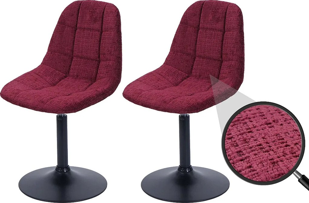 Krzesło do jadalni MCW-A60 (zestaw 2 szt.),  bordowe