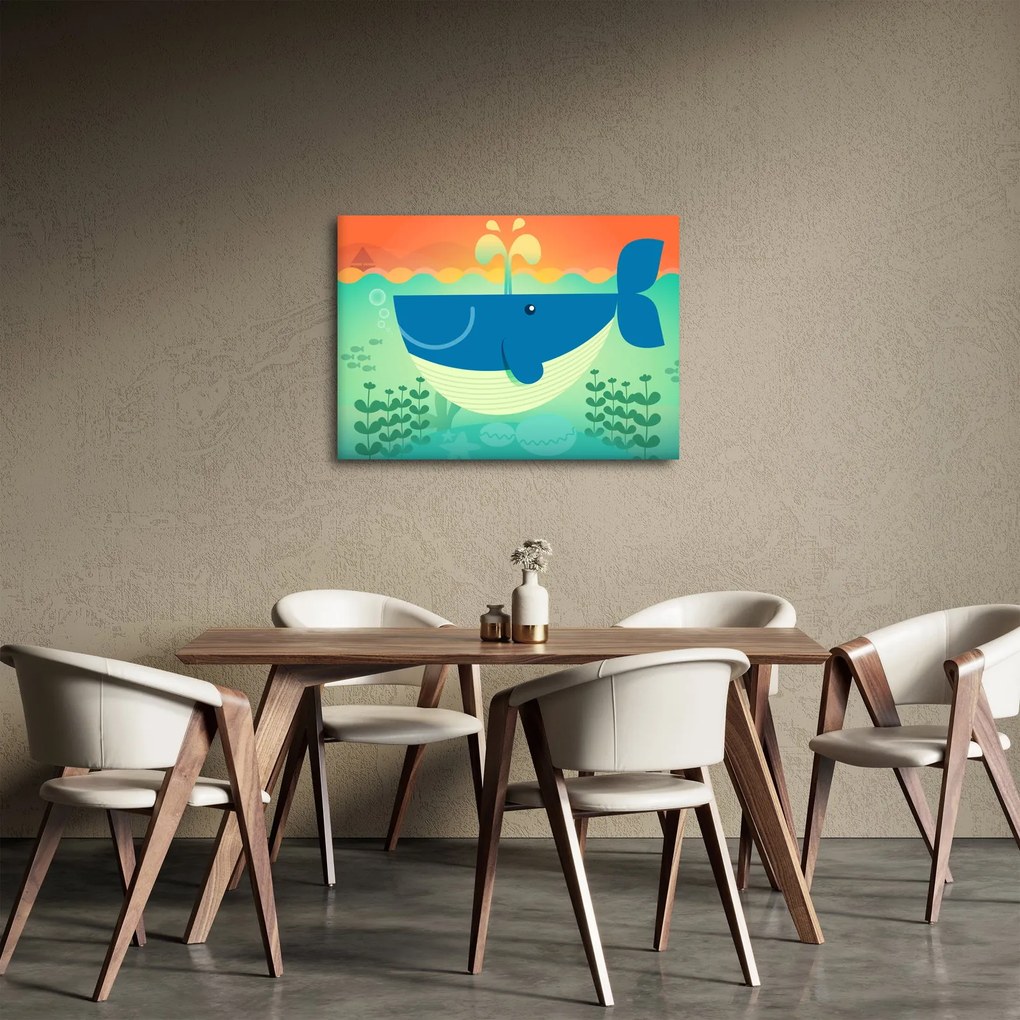 Obraz - Szczęśliwy wieloryb (70x50 cm)