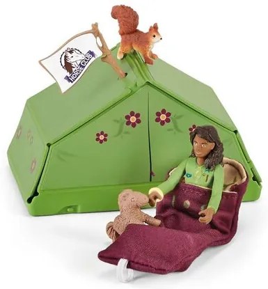 Schleich 42533 Sarah z konikiem i zwierzątkami biwakują, 24,5 x 19 x 6,6 cm