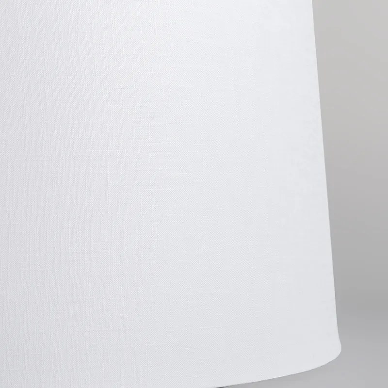 Czarna matowa lampa sufitowa zbiałym kloszem 45 cm - Combi Nowoczesny Oswietlenie wewnetrzne