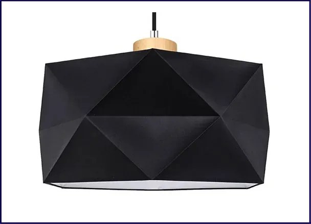 Czarna lampa wisząca z geometrycznym abażurem - A88-Vexa