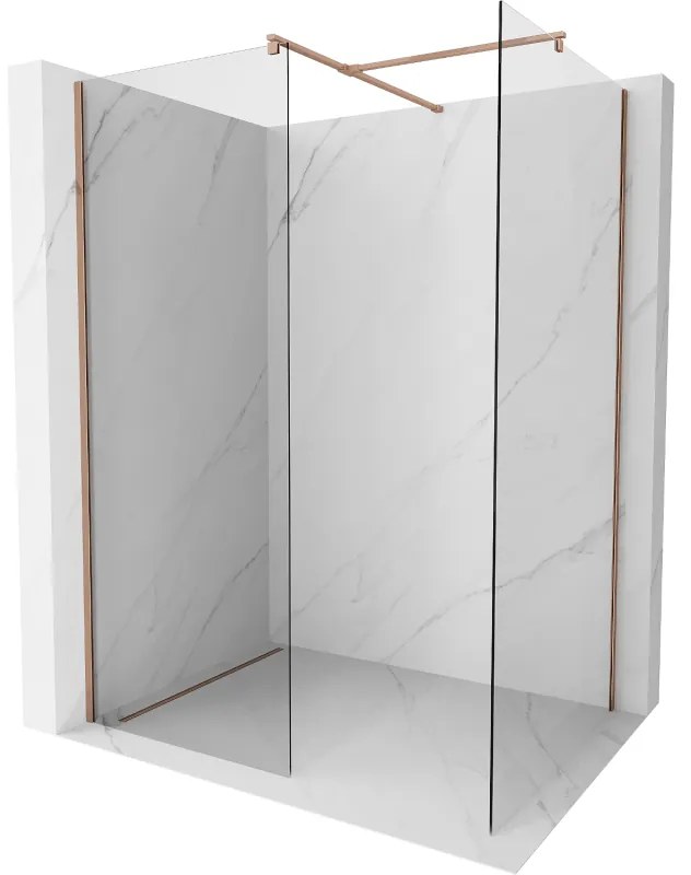 Mexen Kioto ścianka prysznicowa Walk-in 120 x 85 cm, transparent, różowe złoto - 800-120-202-60-00-085