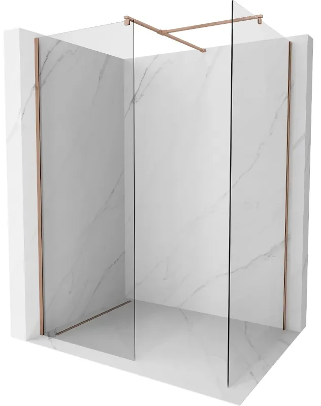 Mexen Kioto ścianka prysznicowa Walk-in 120 x 85 cm, transparent, różowe złoto - 800-120-202-60-00-085