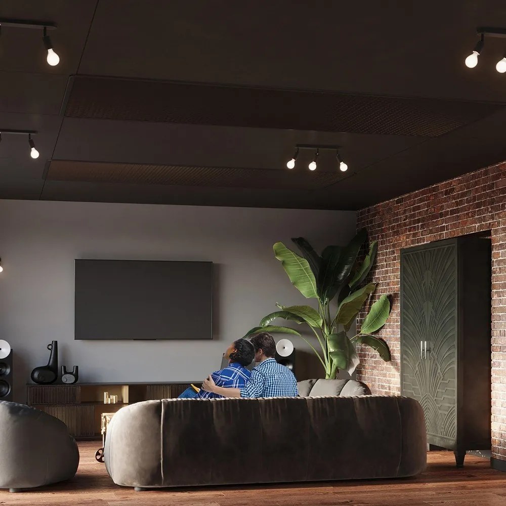 Czarna metalowa lampa sufitowa ø 6 cm Brando – Sollux