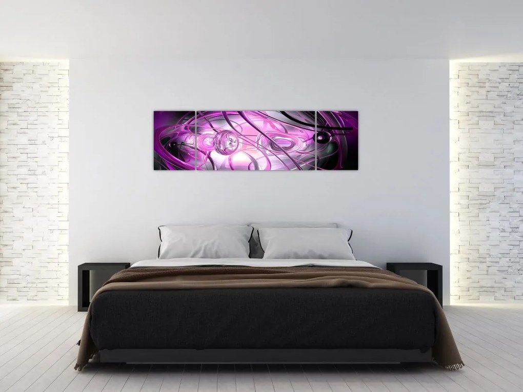 Obraz pięknej fioletowej abstrakcji (170x50 cm)