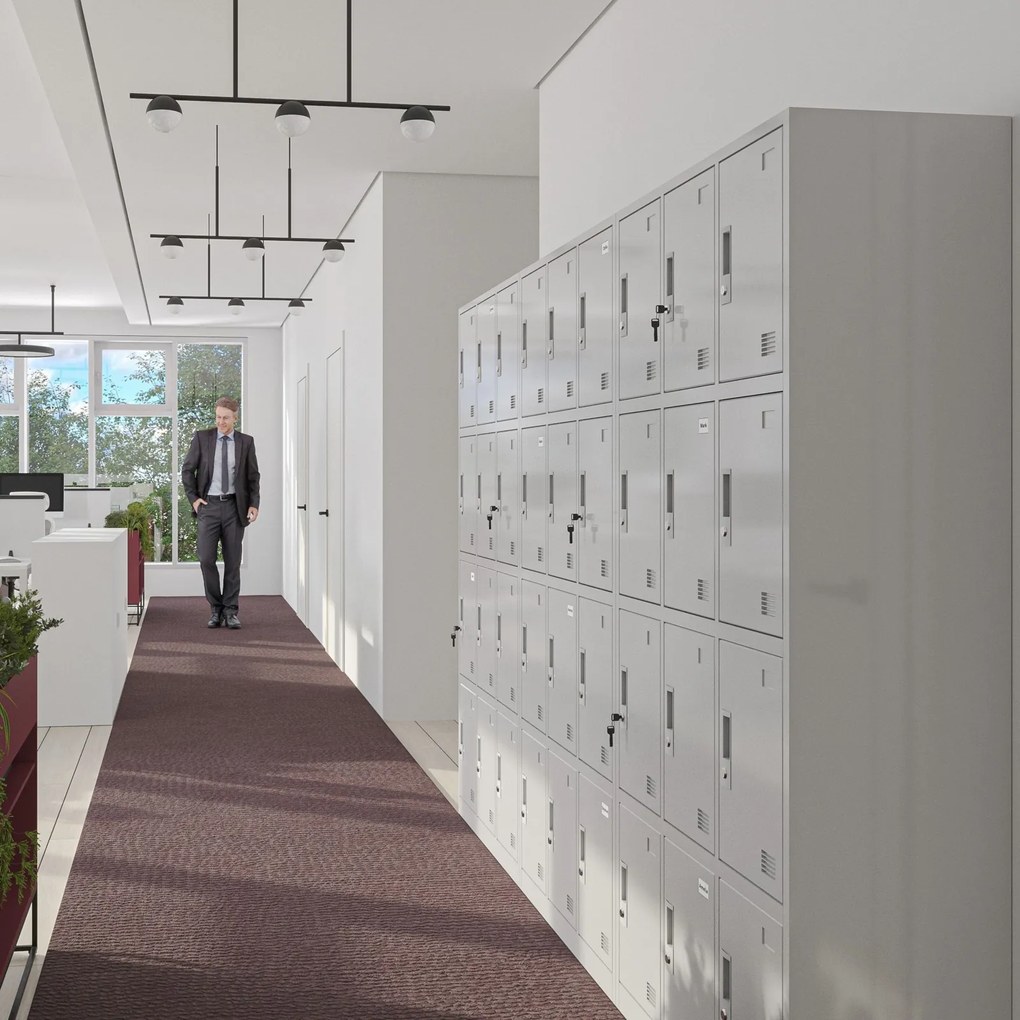 Szafa BHP z 12-skrytkami 90x40x185 cm Marcin szara