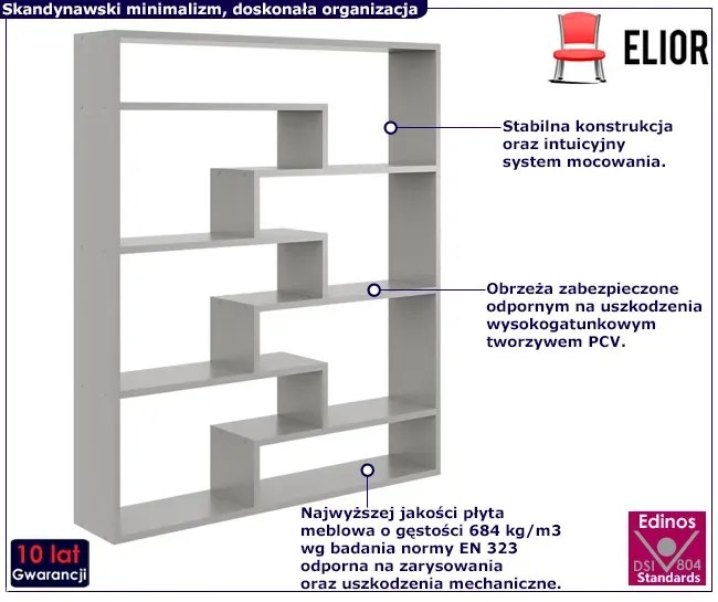 Szary minimalistyczny regał wiszący lub stojący Persa