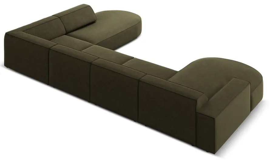 Zielony aksamitny narożnik (prawostronny) Jodie − Micadoni Home