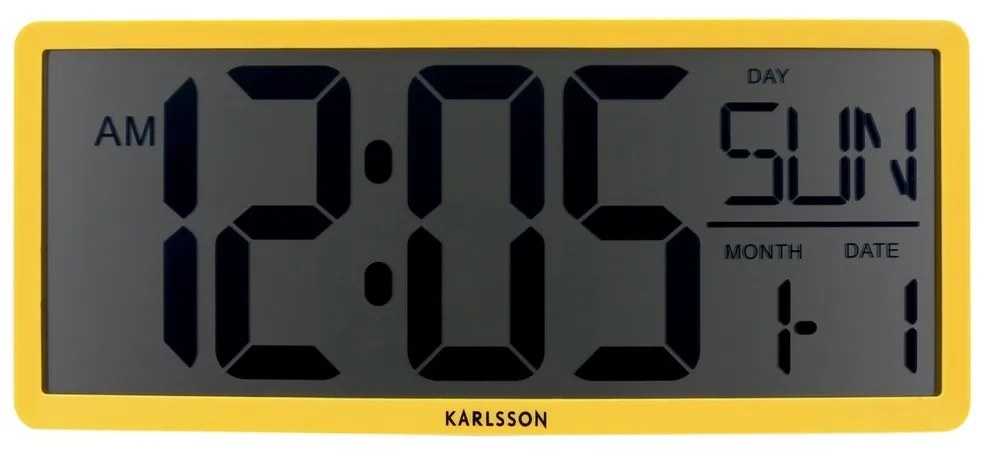 Karlsson 6020YE zegar cyfrowy żółty, 35 cm