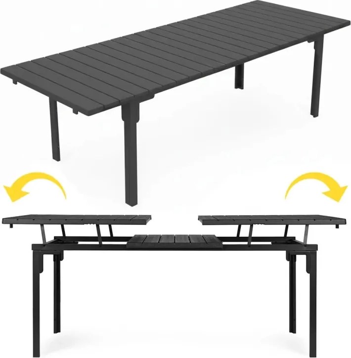 Stół ogrodowy Caprila rozkładany 180-240 cm, kolor szary