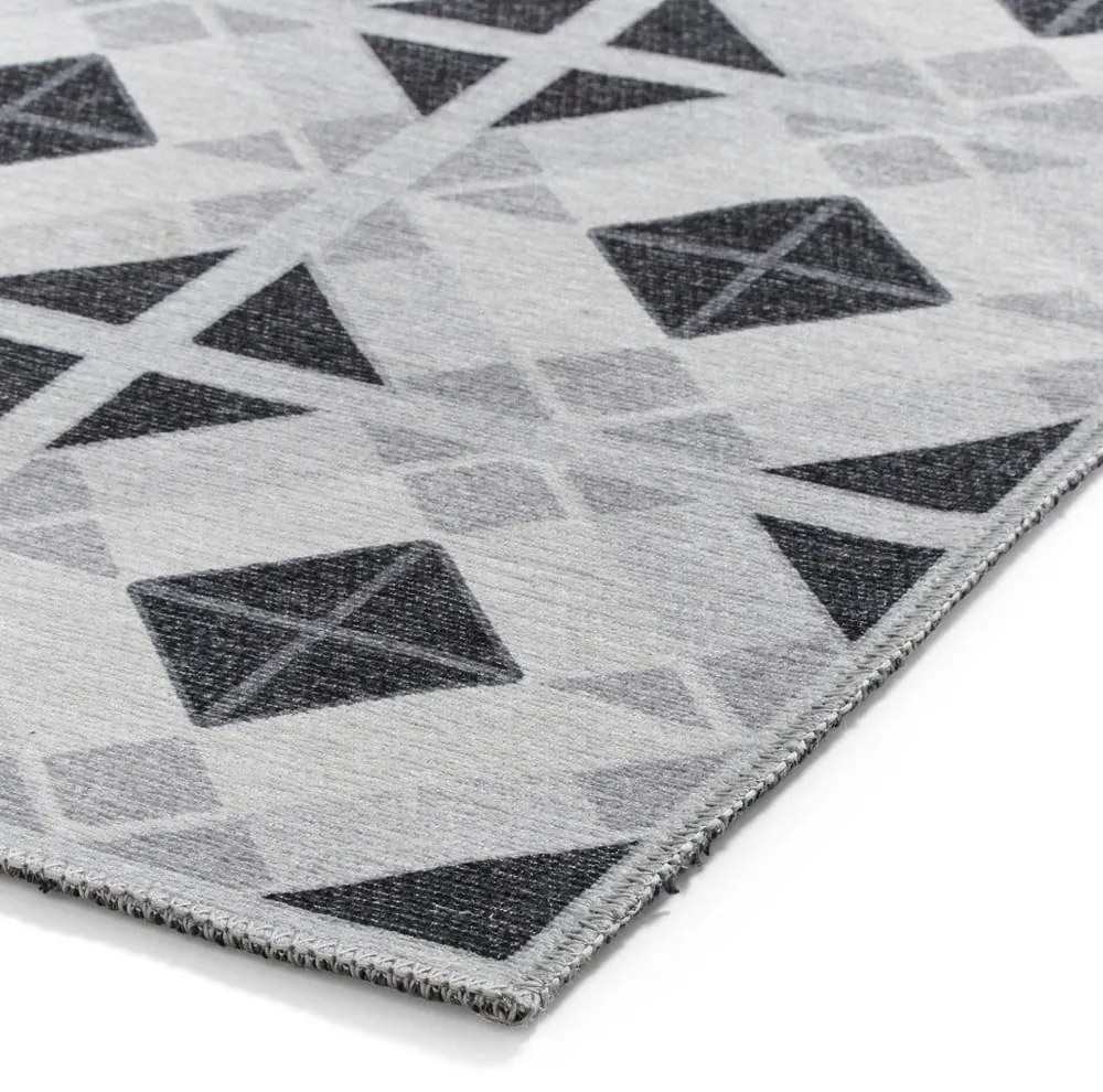Jasnoszaro-ciemnoszary chodnik odpowiedni do prania 76x230 cm Victoria Light – Think Rugs