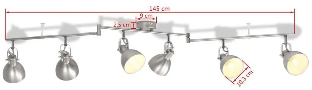 Loftowa szara lampa sufitowa łamana - EX37-Melet