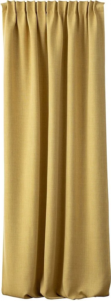 Zasłona zaciemniająca na taśmie marszczącej blackout strukturalny musztardowy 140 x 280 cm 1 szt.