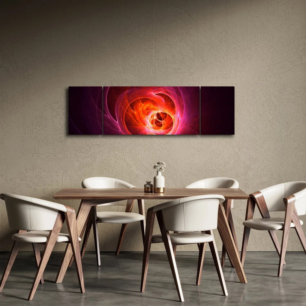 Nowoczesny obraz różowej abstrakcji (170x50 cm)
