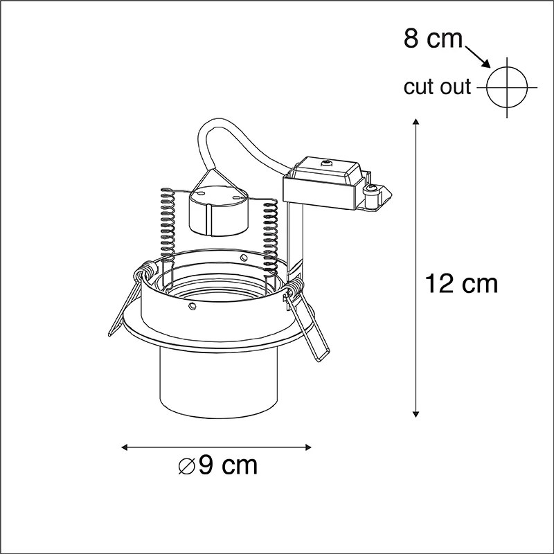 Nowoczesny wpuszczany reflektor okrągły biały regulowany - Installa