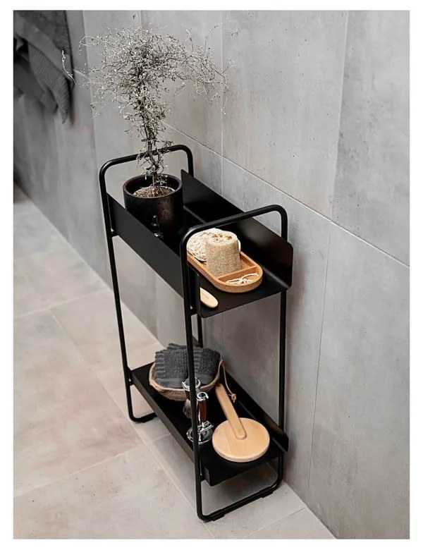 Czarna metalowa konsola 24x48 cm A-Console – Zone
