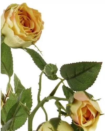 Sztuczny kwiat Róża żółty, 4 kwiaty, 20 x 15 x 70 cm