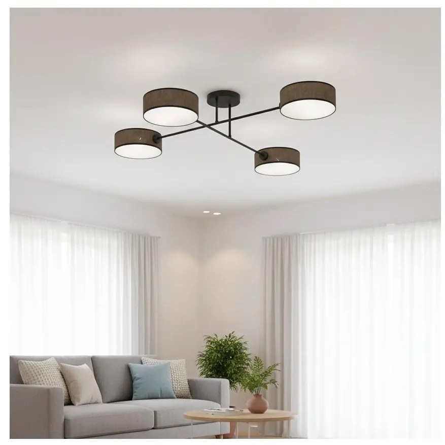 Przysufitowy żyrandol MAGA 4xE14/10W/230V brązowy