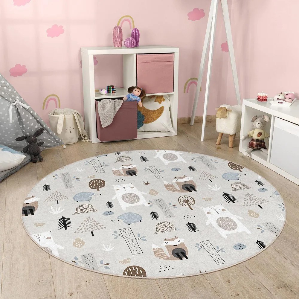 Dywan dziecięcy odpowiedni do prania ø100 cm Forest Friends – Mila Home