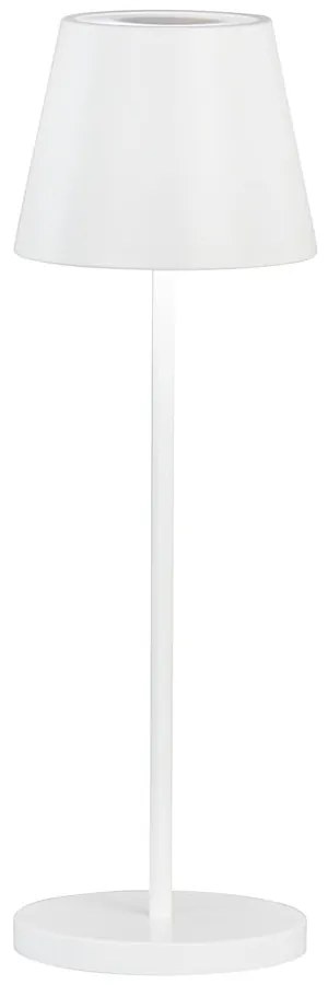 Biała lampa stołowa LED ze ściemniaczem i metalowym kloszem (wysokość 34 cm) Cosenza 2.0 – Fischer & Honsel