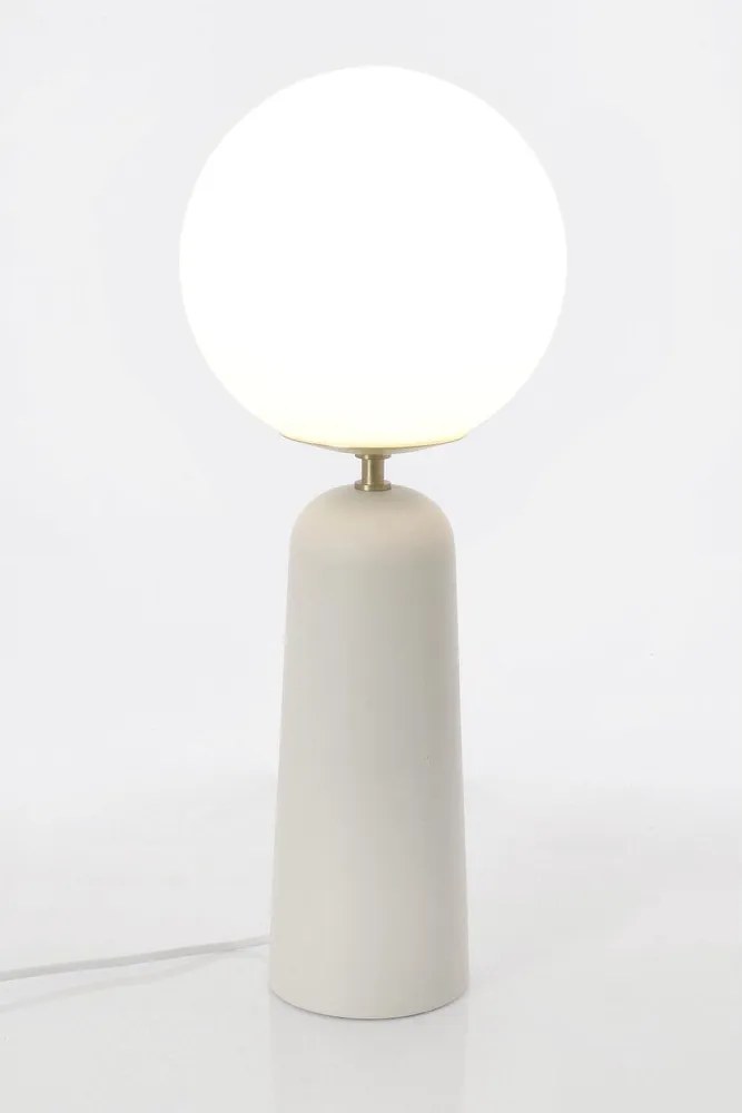 Biała metalowa lampa stołowa ze szklanym kloszem (wysokość 51 cm) Delphine – Bizzotto