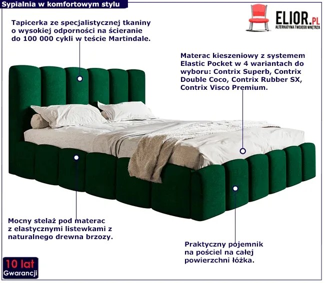 Łóżko pluszowe z pojemnikiem na pościel 160x200 S2-E91