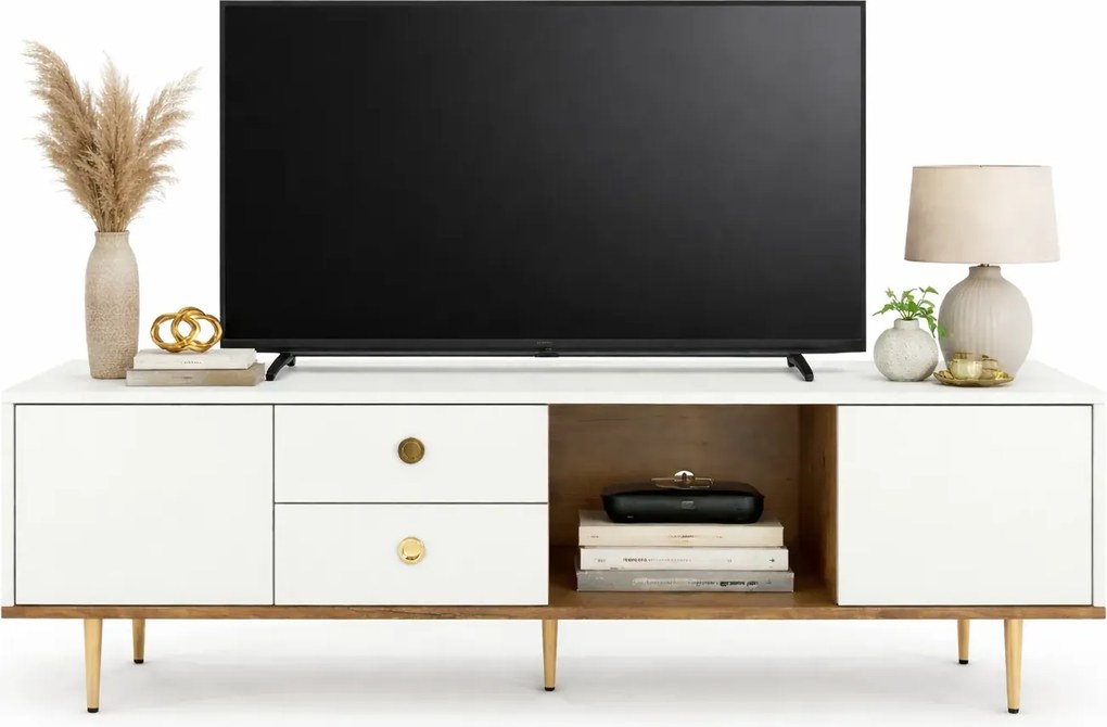 Szafka RTV na nóżkach - Biały F0-C45