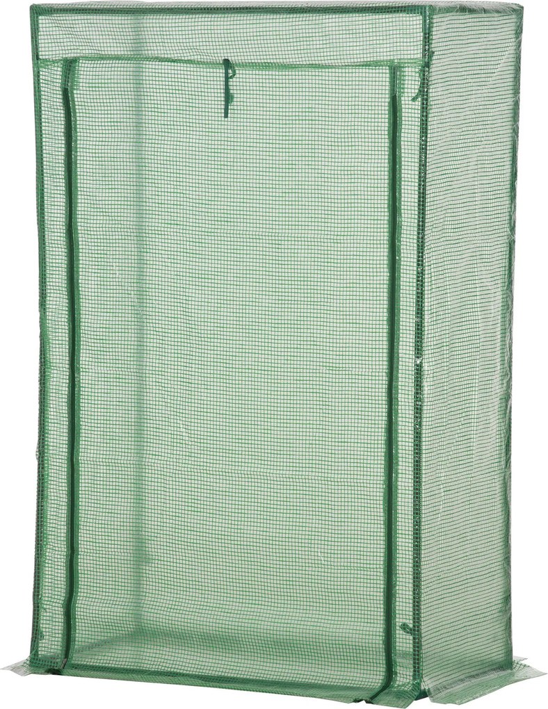 Outsunny szklarnia cieplarnia na pomidory, szklarnia ogrodowa, skrzynia z drzwiami zwijanymi stalowa zielona 100x50x150cm