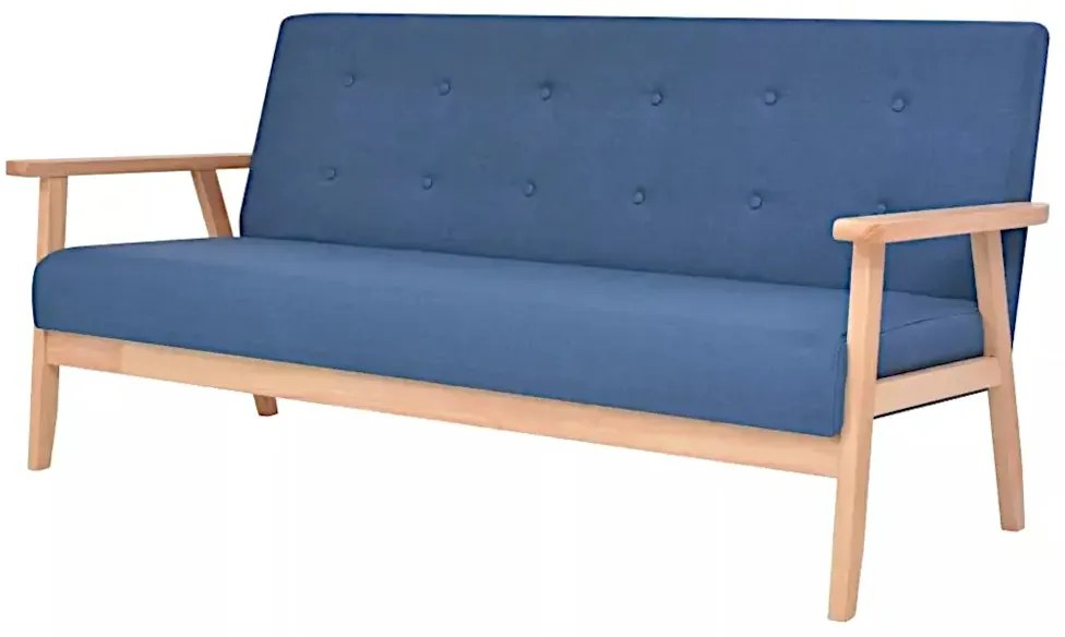 Niebieska sofa 3-osobowa - Sybis
