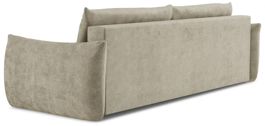Beżowa rozkładana sofa z tkaniny szenilowej 230 cm Leila – Makamii