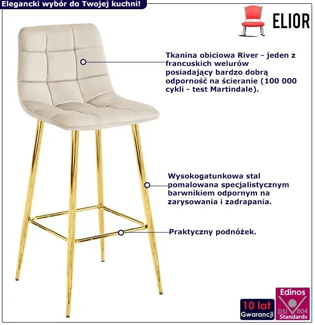 Beżowy hoker welurowy glamour L0-C55