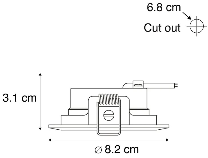 Zestaw 5 wpuszczanych reflektorów srebrnych 3-stopniowy ściemniacz - Ulo