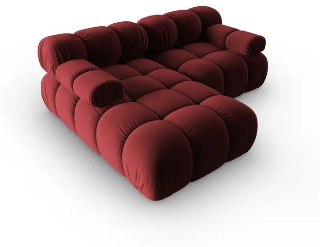 Czerwona aksamitna sofa 191 cm Bellis – Micadoni Home