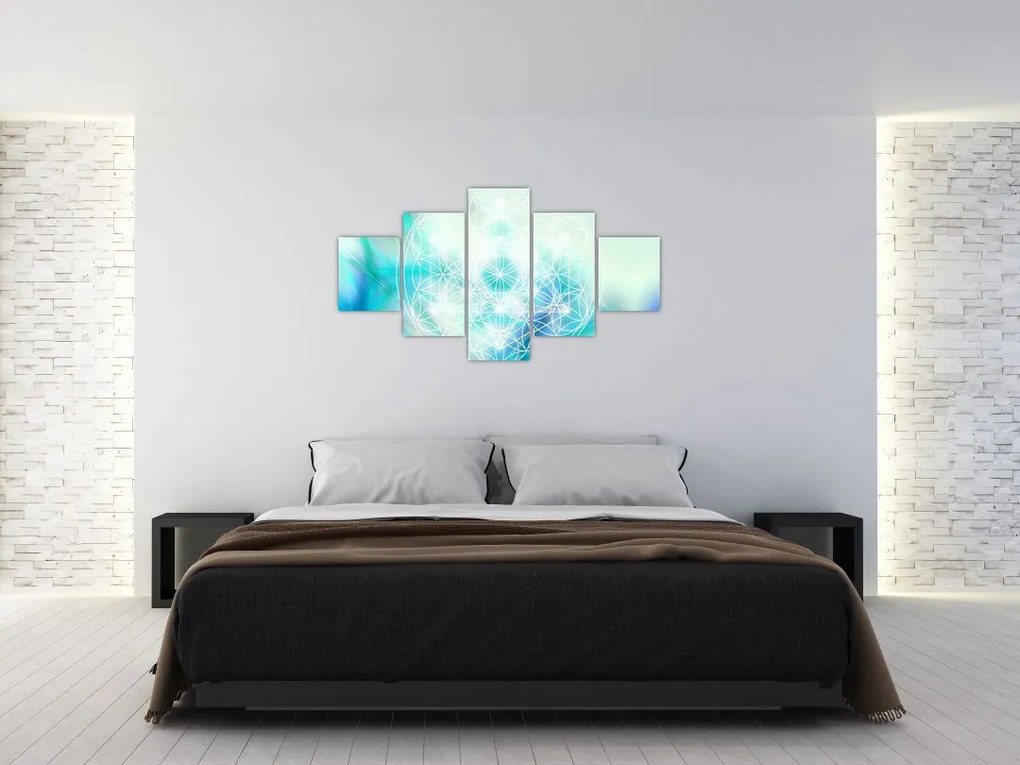 Obraz - Merkaba w turkusowym tle (125x70 cm)