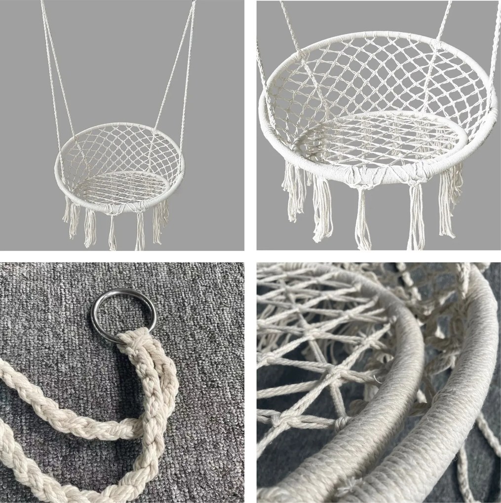 Fotel wiszący z plecionej liny Nido bocianie gniazdo