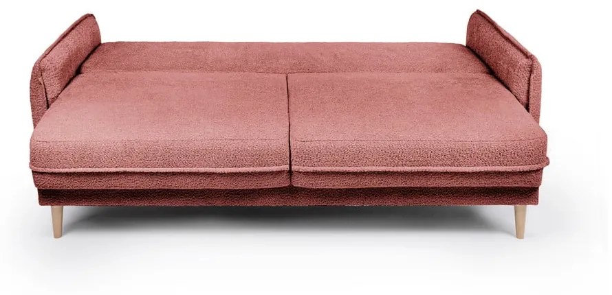 Czerwona rozkładana sofa z materiału bouclé 215 cm Patti – Bonami Selection