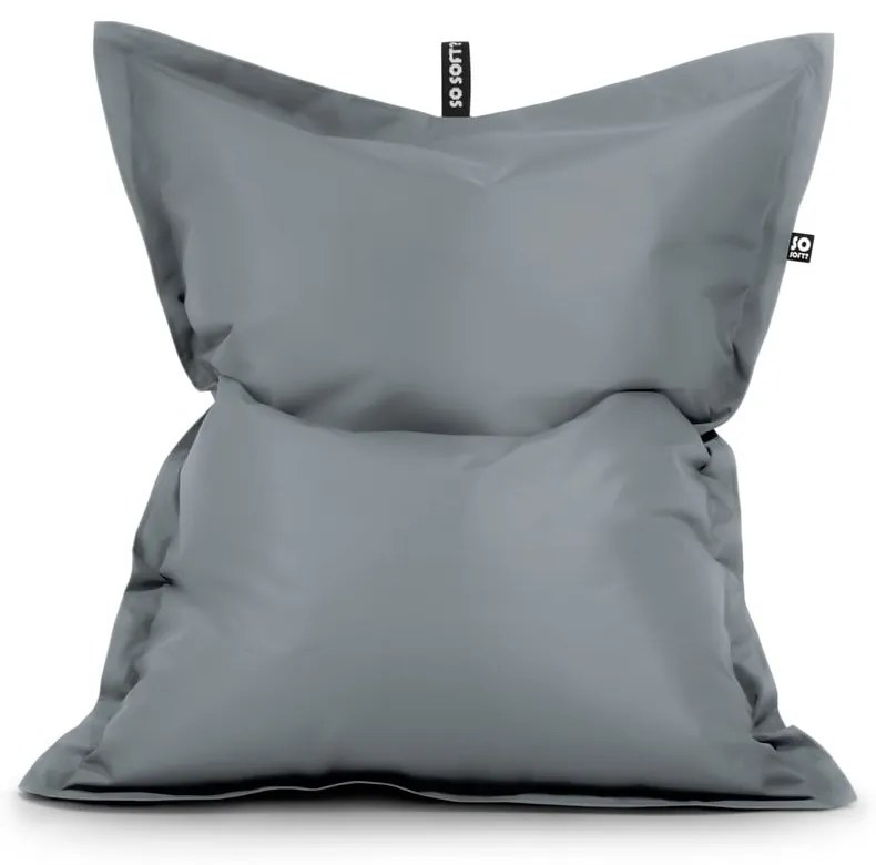 Szary worek do siedzenia z imitacji skóry Pad XL – So Soft?