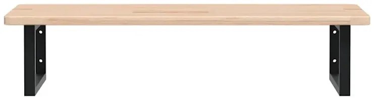 Naturalne drewno półka 100x50 czarne uchwyty - Bafo