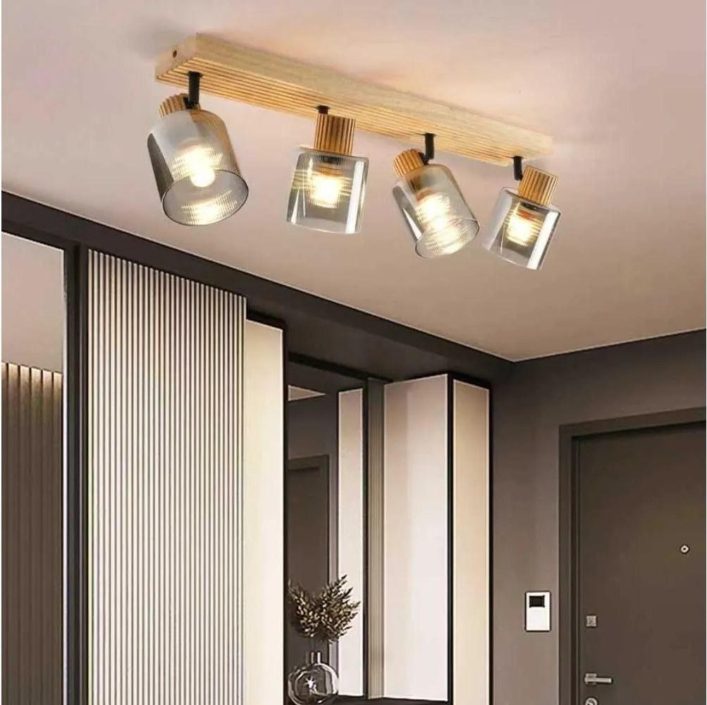 Brilagi - Oprawa punktowa HYGGE 4xE14/15W/230V drewno/przydymione