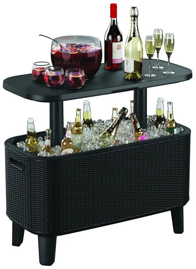 Plastikowy stolik ogrodowy z pojemnikiem na lód 83.5x40 cm Bevy – Keter