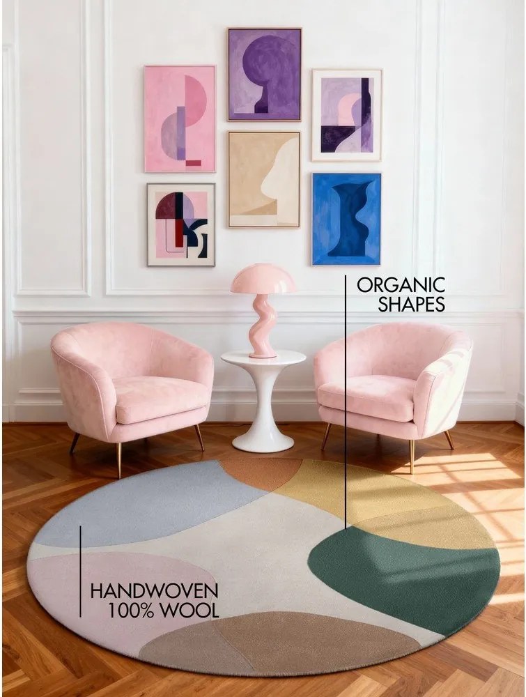 Wełniany okrągły dywan tkany ręcznie ø 200 cm Hackney Clarissa – Ted Baker