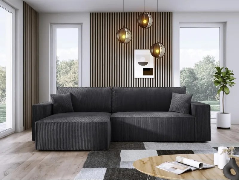 Narożnik POSO XL Lewostronny zestaw z poduszkami wolnostojący tkanina POSO 60 WERSAL