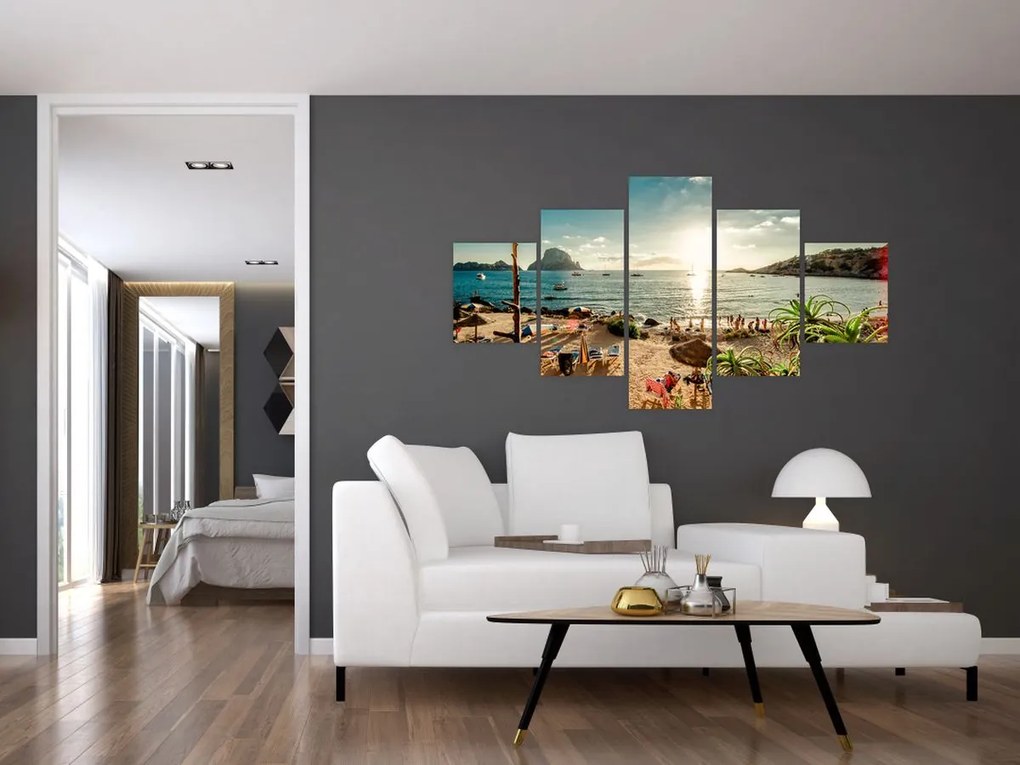 Obraz - Plaża z ludźmi (125x70 cm)